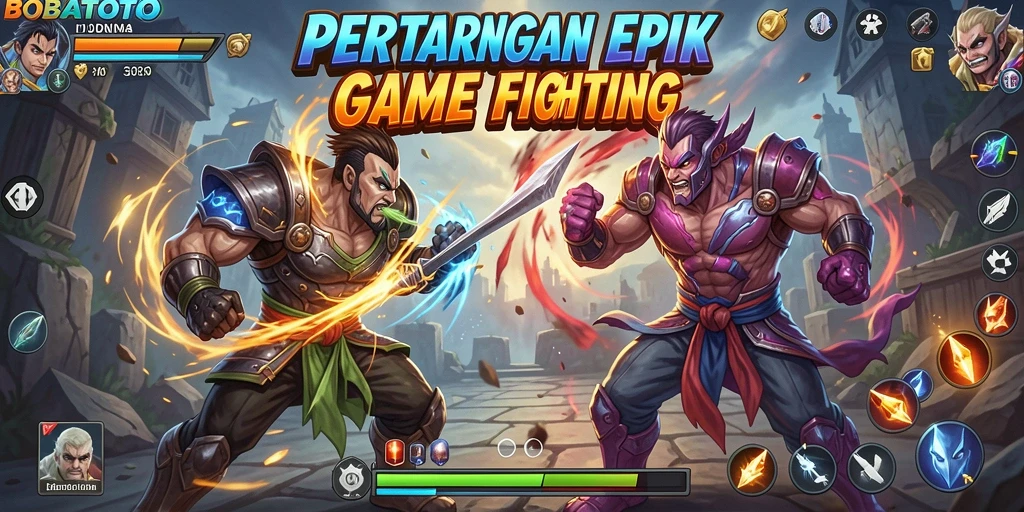 Menampilkan aksi pertarungan seru dalam BOBATOTO.