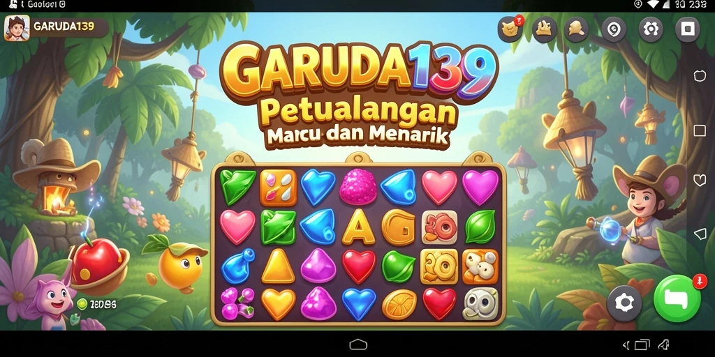 Tampilan seru gameplay match-3 di GARUDA138 dengan grafis yang menawan.