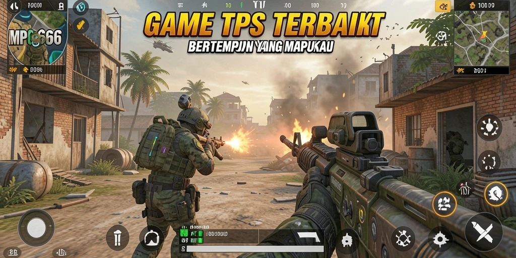 Screenshot MPO666 menampilkan aksi tempur yang intens dalam gameplay TPS.