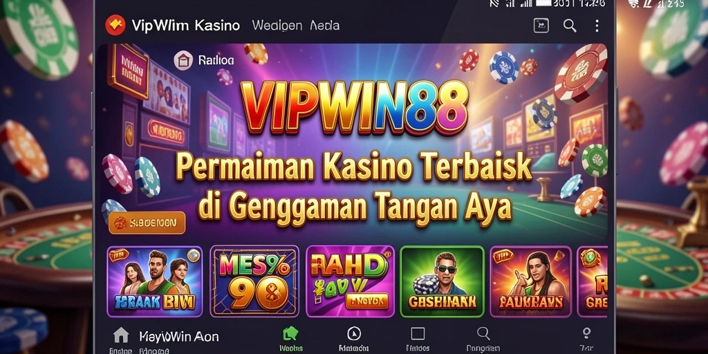 Screenshot utama VIPWIN88 menampilkan gameplay Kasino yang mendebarkan.