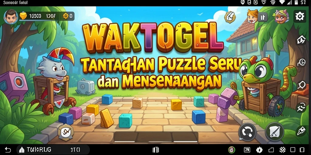 Screenshot utama WAKTOGEL menunjukkan gameplay teka-teki yang menarik.