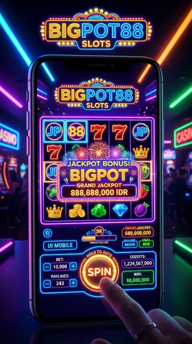 Tampilan antarmuka aplikasi bigpot88 yang sederhana.